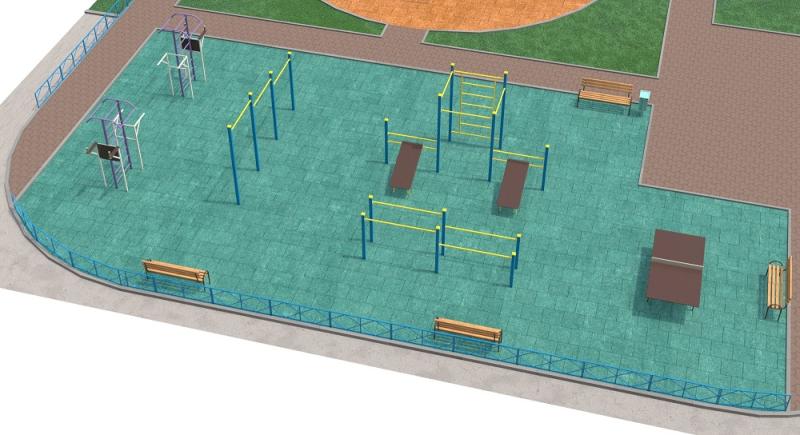 Проект спортивной площадки с столом теннисным в Бердянске