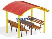 Стол и лавки под навесом МАФ 4005 в Бердянске