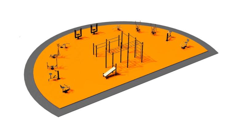 Дизайн проект спортплощадки Полукруглая в Бердянске