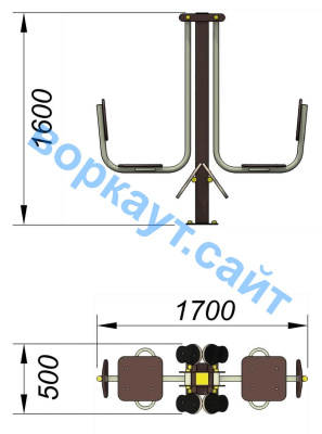 Уличный тренажер "Жим ногами горизонтальный " УТ 003 в Бердянске