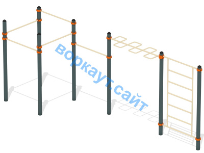 Воркаут турники с шведской стенкой и рукоходом  ВС-21 в Бердянске