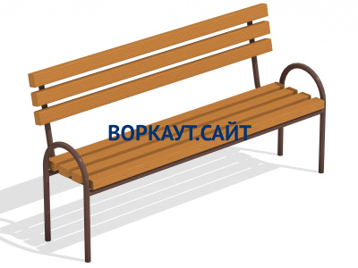 Парковая лавочка со спинкой МАФ 1605 в Бердянске