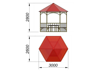 Беседка со столом и лавками МАФ 4121 в Бердянске