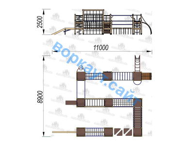 Детский спортивный комплекс Полоса препятствий ДСК 3116 в Бердянске