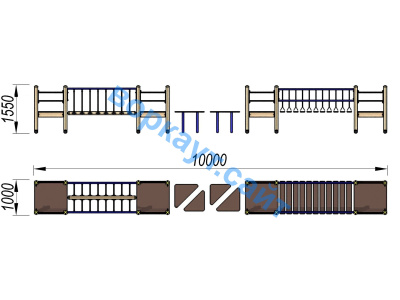 Детский спортивный комплекс Двойной мостик ДСК 3115 в Бердянске