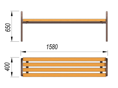 Лавочка парковая МАФ 1603 в Бердянске