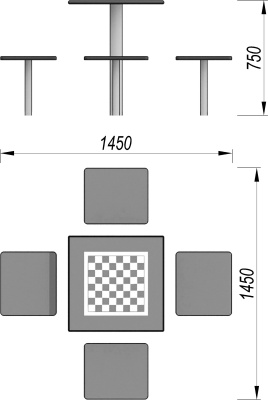 Шахматный стол МАФ 3516 в Бердянске