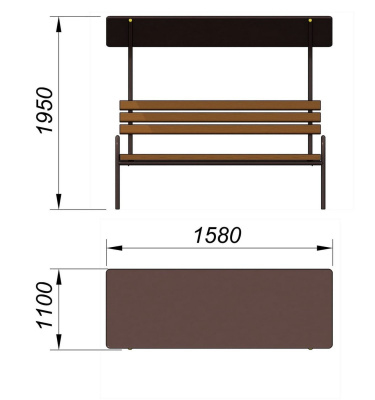 Лавочка под навесом МАФ 1607 в Бердянске