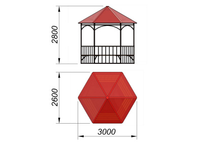 Беседка с лавками и полом МАФ 4122 в Бердянске