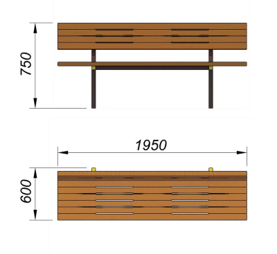 Диван уличный МАФ 1608 в Бердянске