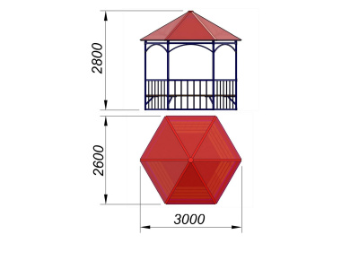 Беседка с лавками МАФ 4120 в Бердянске