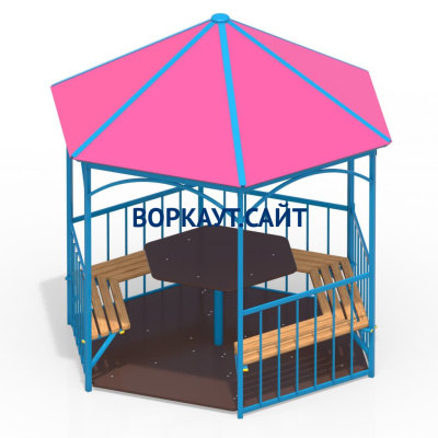 Беседка со столом, лавками и полом МАФ 4123 в Бердянске
