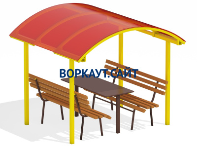 Стол и лавки под навесом МАФ 4005 в Бердянске