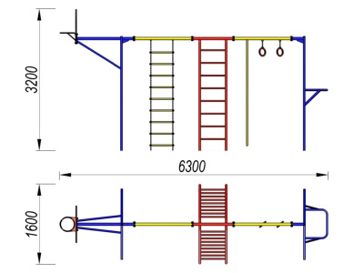 Гимнастический комплекс с баскетбольным щитом МАФ 3001 в Бердянске Гимнастический комплекс с баскетбольным щитом МАФ 3001 в Бердянске